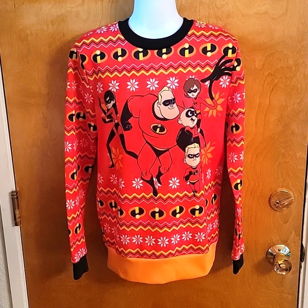 Disney Pixar Incredibles 2 Ugly Christmas Sweater Size SmallDisney Pixar Incredi